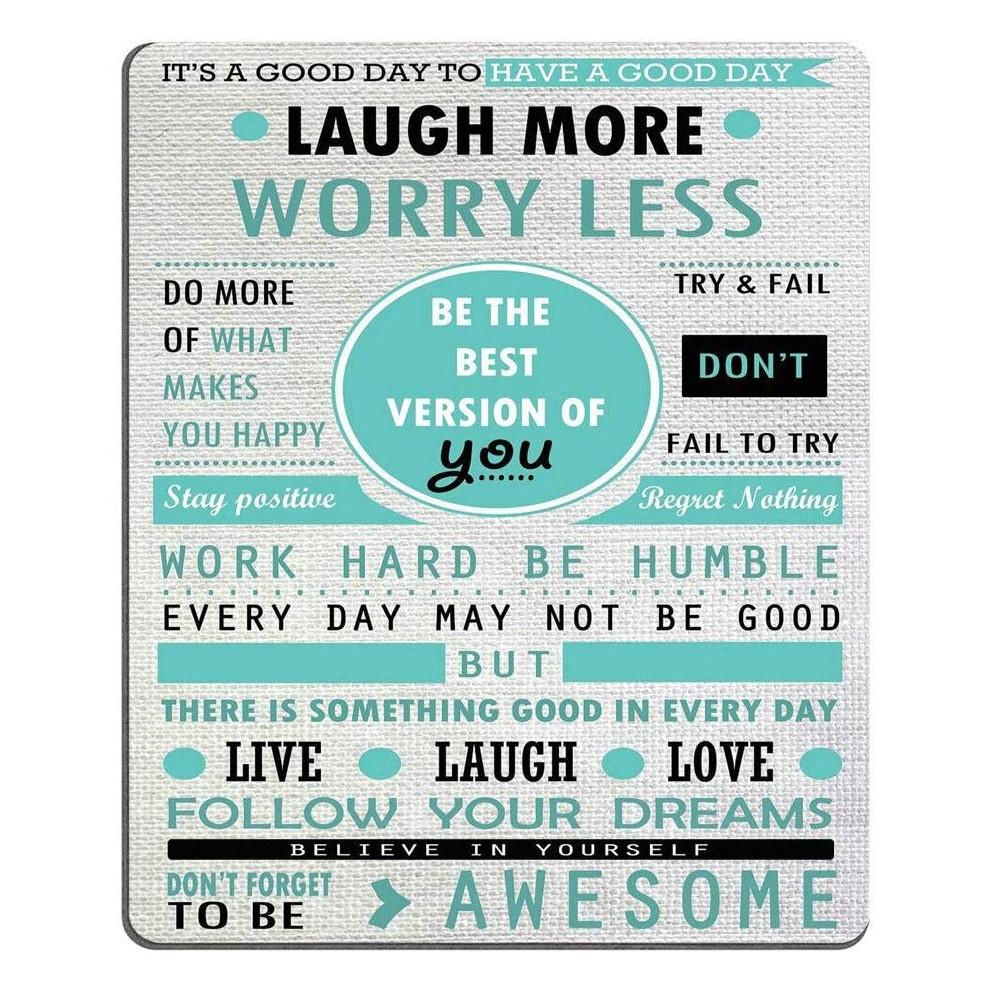 Wasach Mouse Pad Custom Design, Inspirational Quotes Laugh More Worry Less Don't Forget To Be Awesome,9.5 X 7.9 Inch... 4876573694184