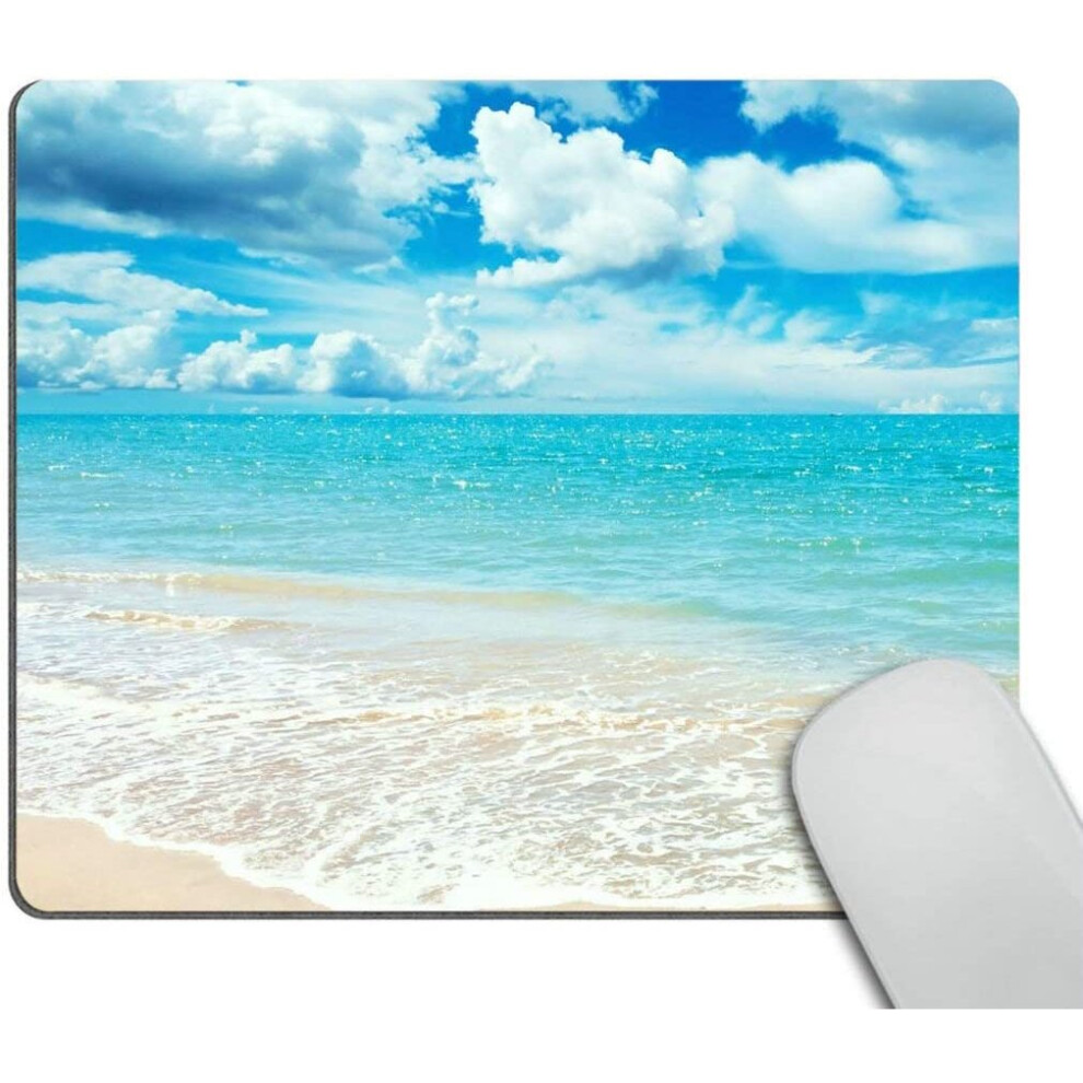 Wasach Mouse Pad Custom Design,Beach Sunny Day Rectangle Non-Slip Rubber Mousepad Gaming Mouse Pad 4876573693675
