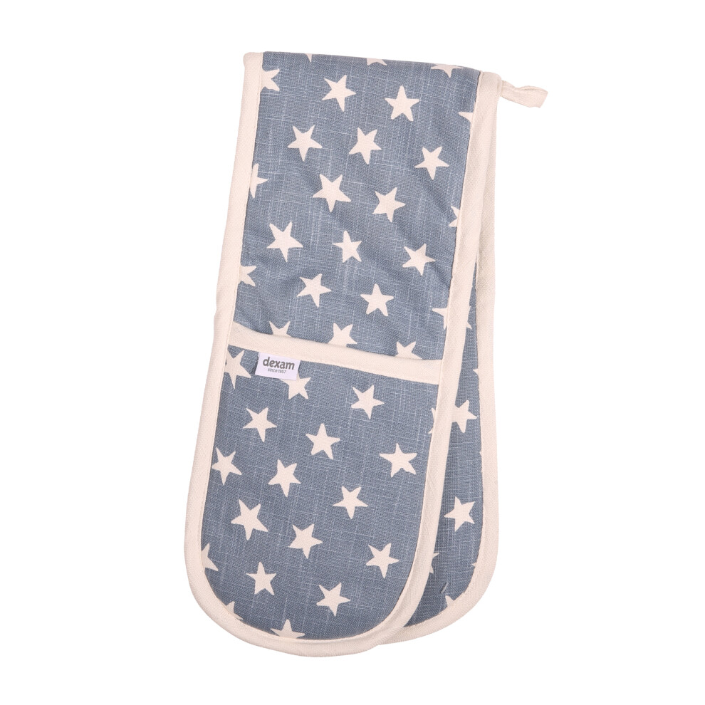 Dexam Organic Cotton Double Oven Glove - Blue Star
