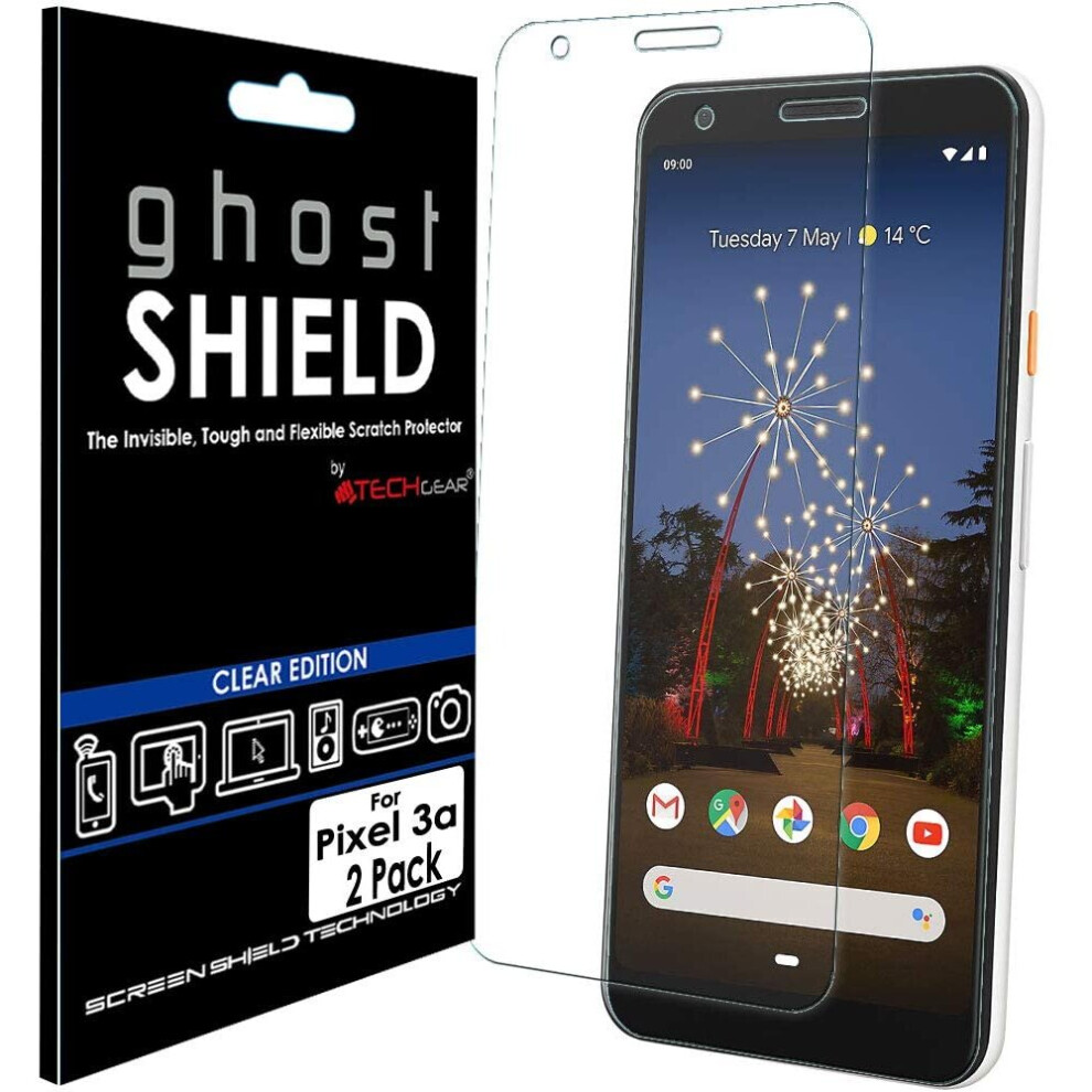 TECHGEAR [Pack of 2] Screen Protectors fits Google Pixel 3a [ghostSHIELD Edition] Reinforced TPU film Screen Protector Guard...