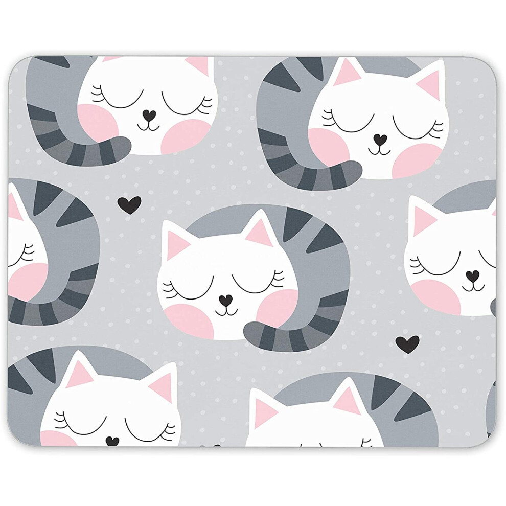 Cute Fun Sleeping Cat Mouse Mat Pad - Mum Sister Teen Computer #16899Â¦ Grey 7625827425503