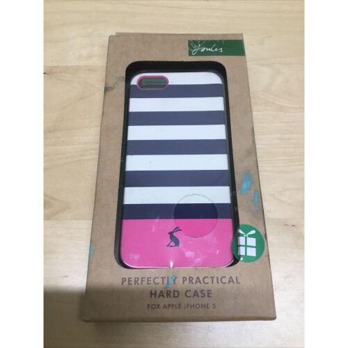Joules Joules Apple Iphone 5 Hard Case Stripe White/Blue Pink Bunny New