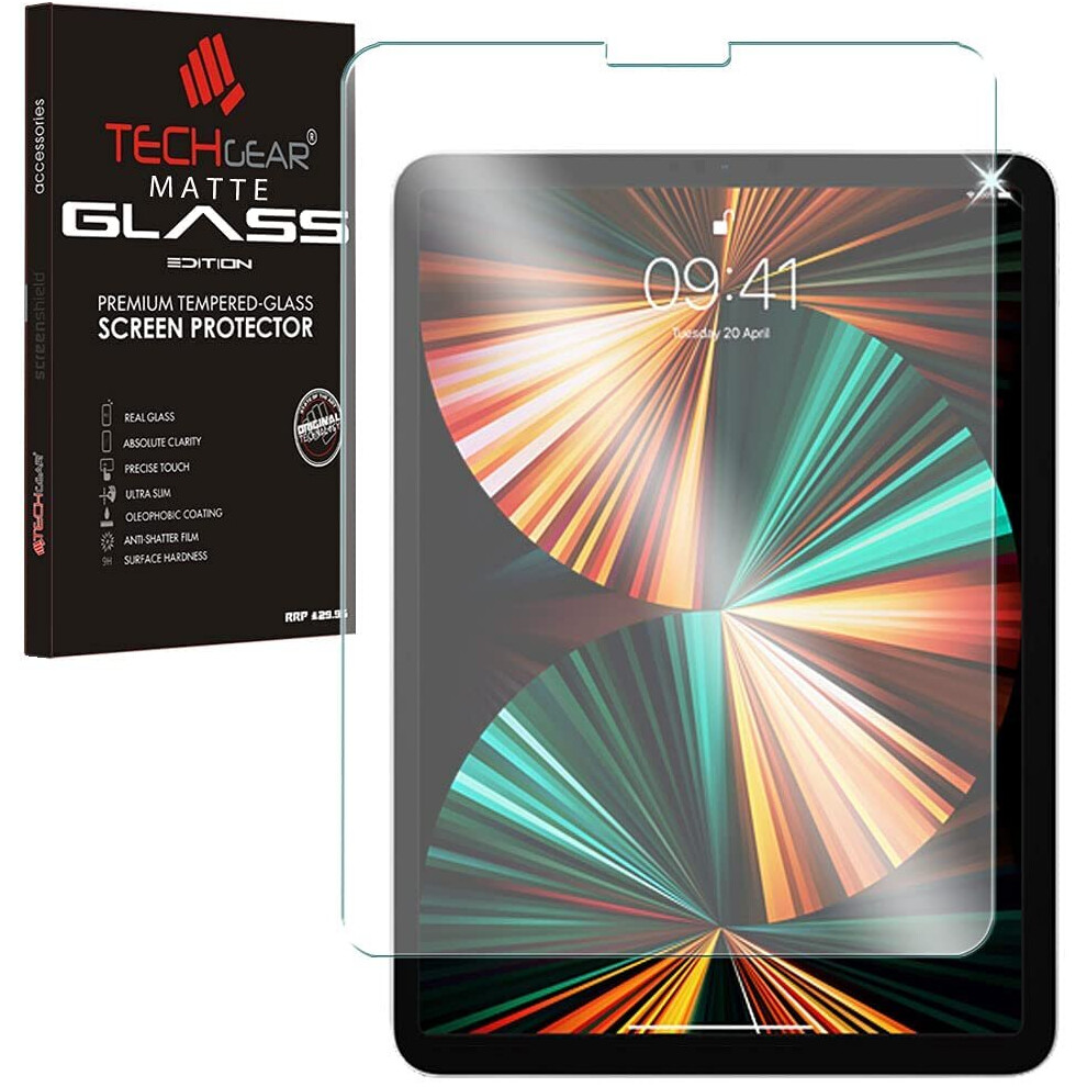 Techgear Anti-Glare Screen Protector For Ipad Pro 12.9 2021, 2020, 2018 Matte Glass Edition Genuine Tempered Glass Screen...