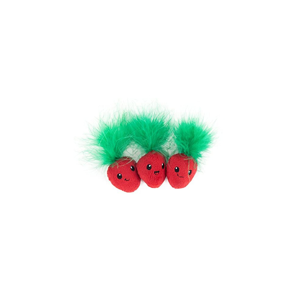 Photos - Cat Toy Petstages Straw-Babies Cat Dental Catnip Mesh Toy, Pink - 3 Pack 
