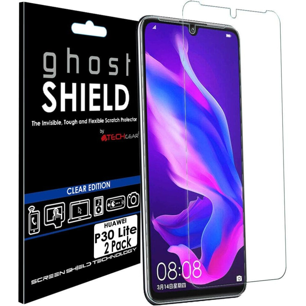 TECHGEAR [Pack of 2] Screen Protectors fit Huawei P30 Lite [ghostSHIELD Edition] Genuine Reinforced TPU film Screen Protector...