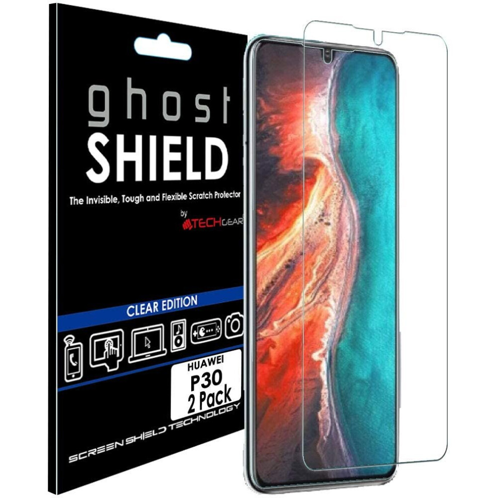 TECHGEAR [Pack of 2] Screen Protectors fit Huawei P30 [ghostSHIELD Edition] Genuine Reinforced TPU film Screen Protector Guard...