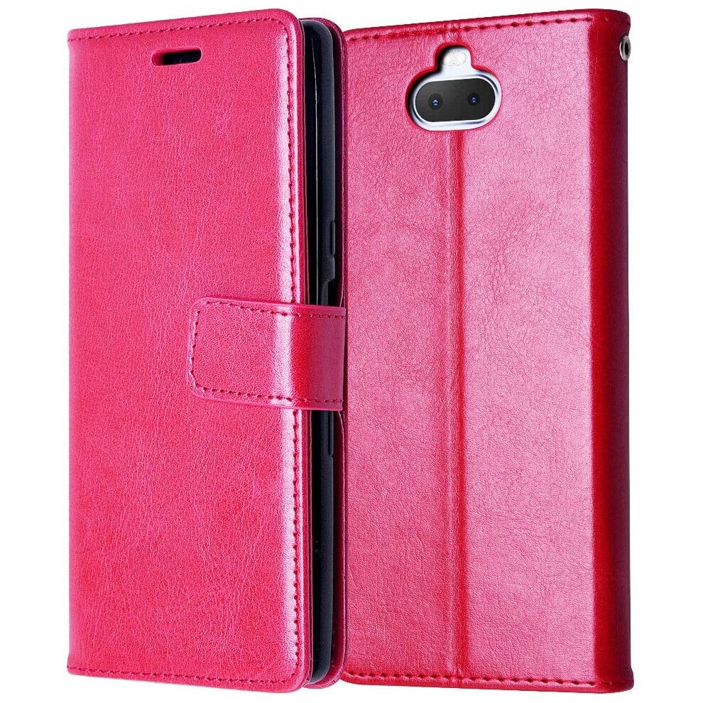 TECHGEAR Xperia 10 Plus Case, Leather Wallet Flip Protective Case Cover with Card Slots, Kickstand and Wrist Strap - Pink PU...