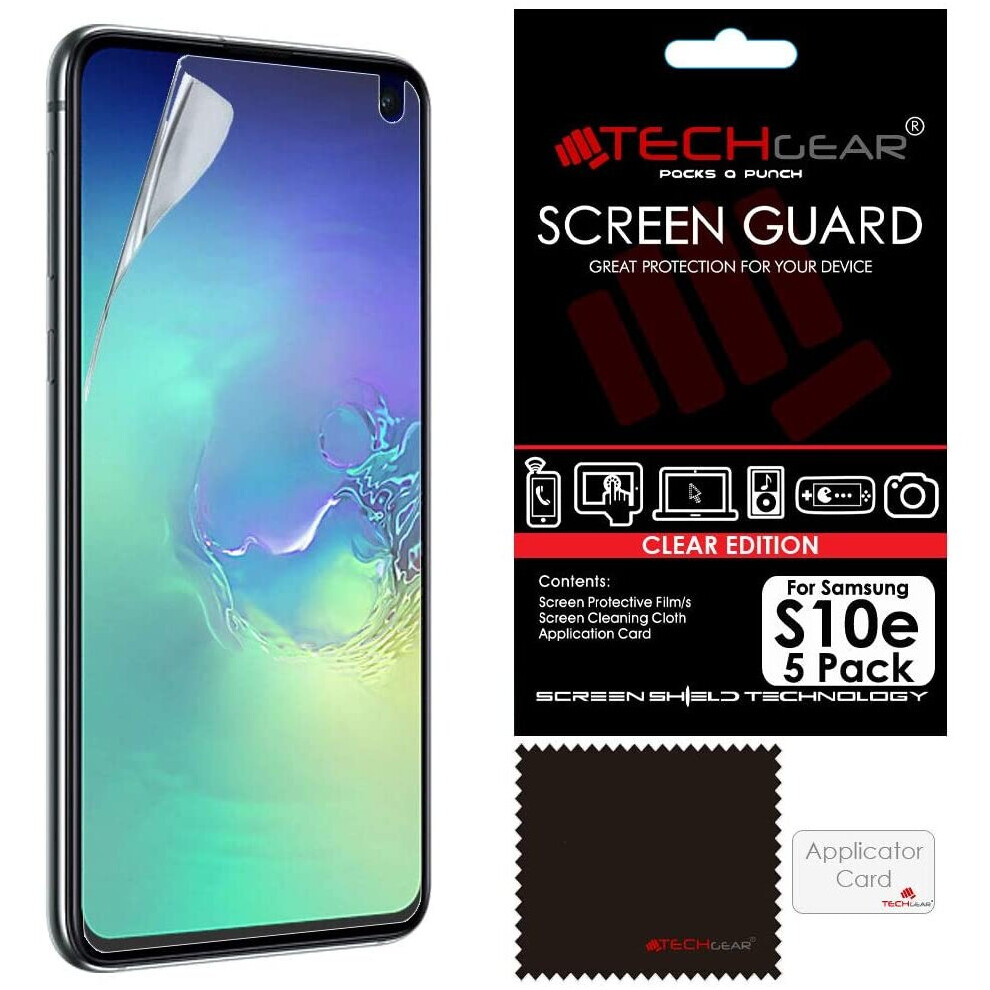 TECHGEAR [5 Pack] Screen Protectors for Samsung Galaxy S10E CLEAR LCD Screen Protectors Cover Guards Compatible with Samsung...