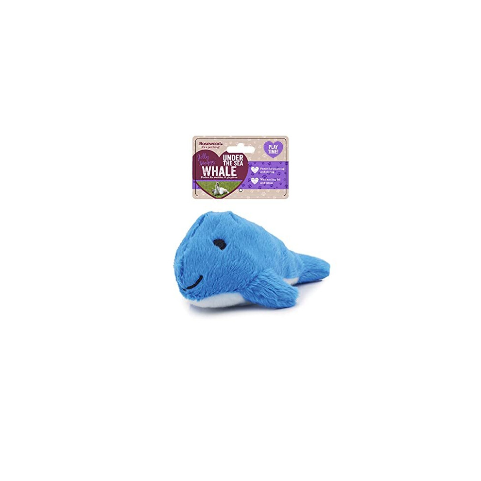 Rosewood Jolly Moggy Under the Sea Plush Whale Cat Toy Mixed