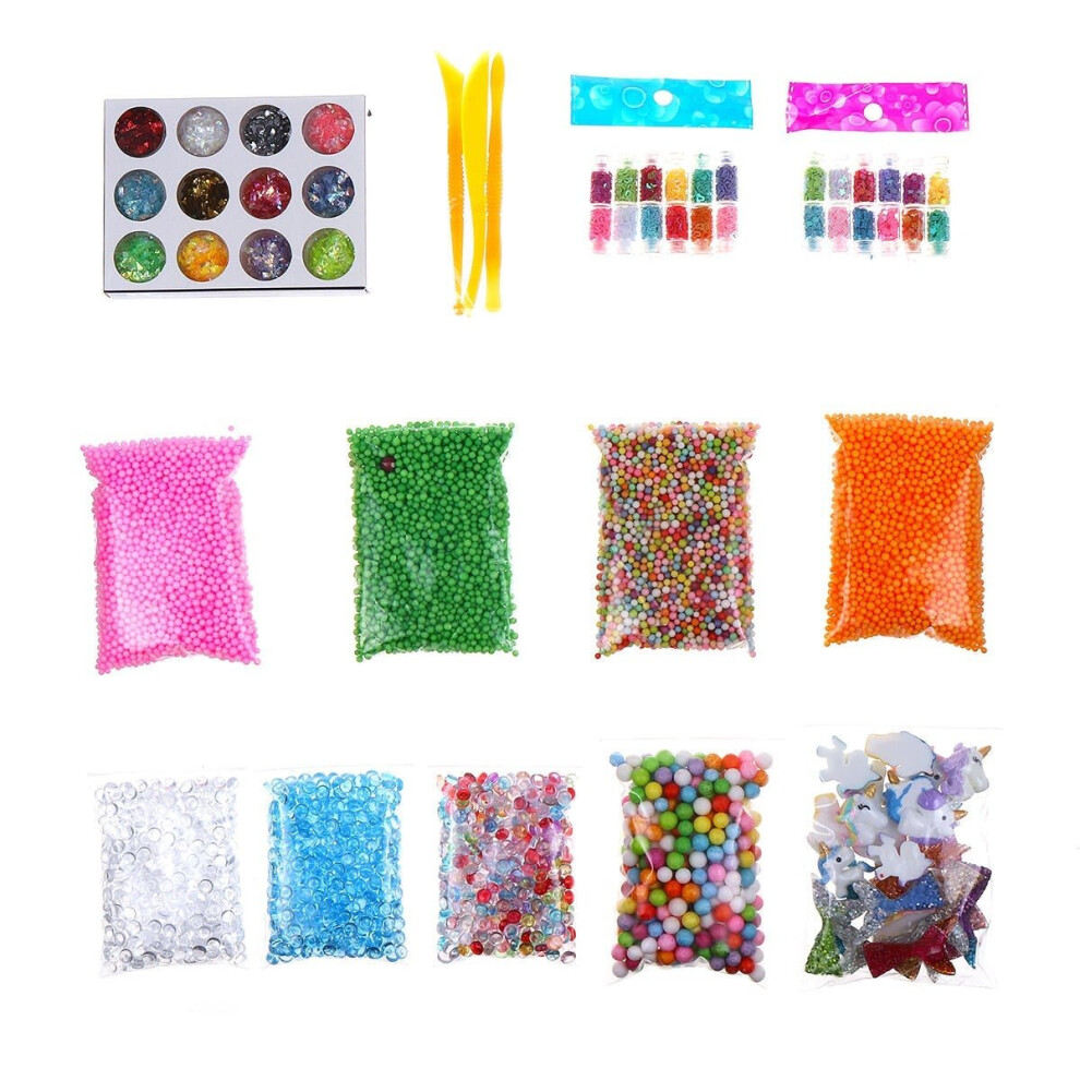 () Slime Stuff Charm Fishbowl Beads Glitter Pearls Mylar Flake Containers With Foam Balls