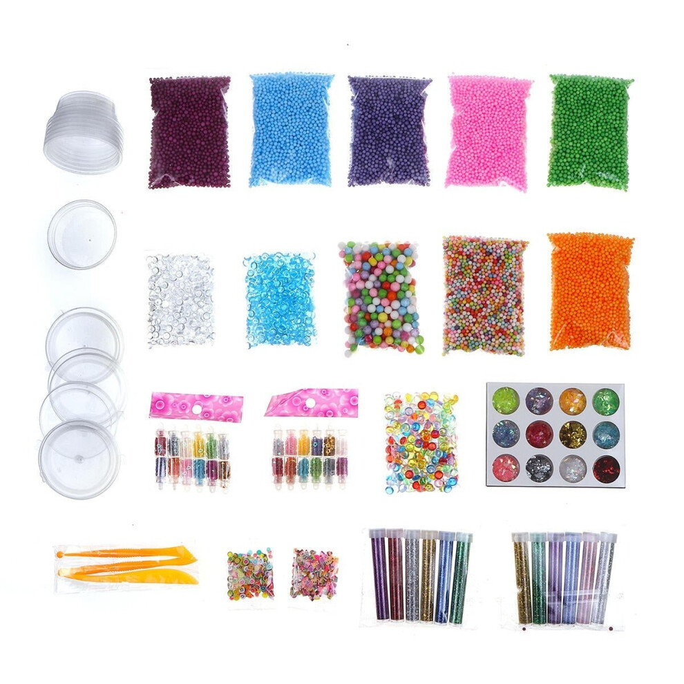 () Slime Stuff Charm Fishbowl Beads Glitter Pearls Mylar Flake Containers With Foam Balls