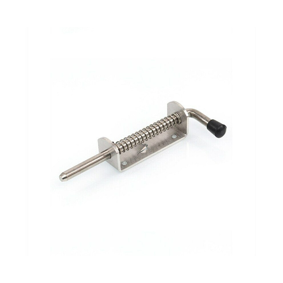 Stainless Steel Latch Loaded Metal Security Barrel Bolt Latch Silver Tone Spring Latches Door Cabinet Hinges Hardware