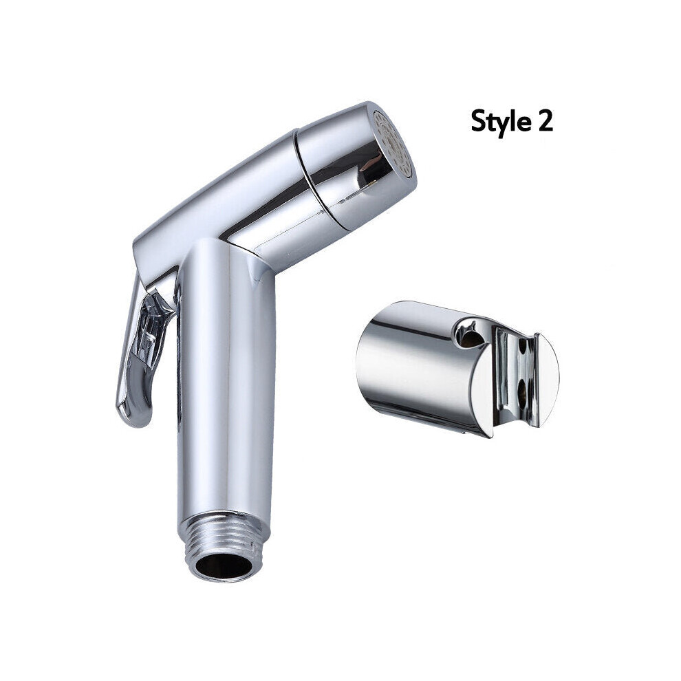 (Style2) Multifunctional Toilet Companion Flushing Spray Press-Free Pressurized Handheld Bidet Wash Nozzle Set 3654659455871