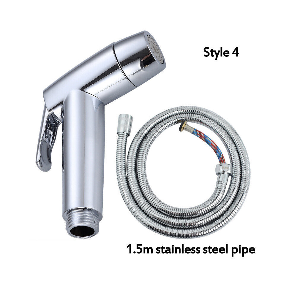 (style4) Multifunctional Toilet Companion Flushing Spray Press-free Pressurized Handheld Bidet Wash Nozzle Set