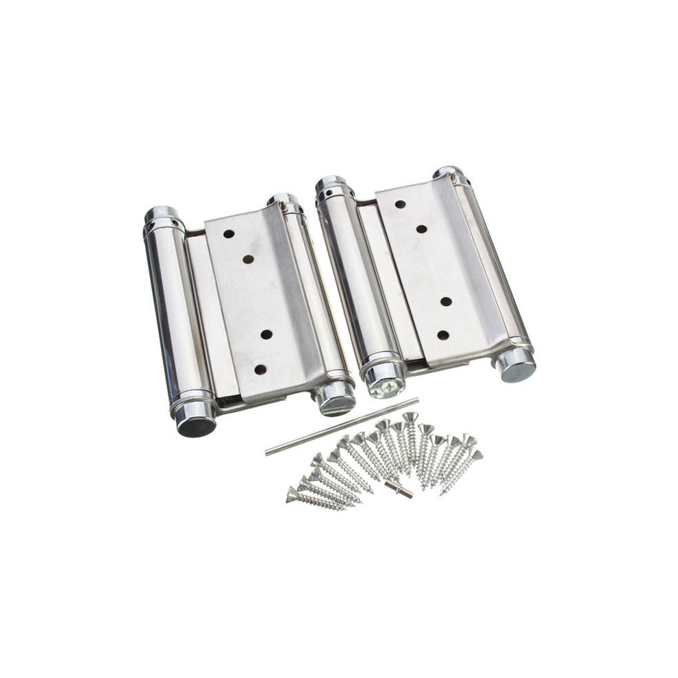 2 pieces 4 Inch Double Open Hinge Hardware Kitchen Gate Saloon Cafe Door