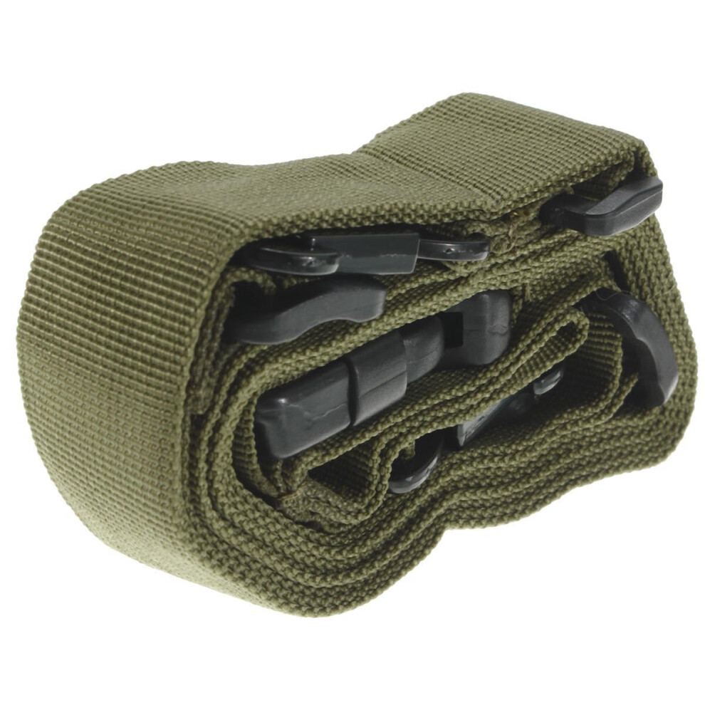 (Green) 3-point Strap Three Point Tactical Sling Multi-function Adjustable String Clip Airsoft