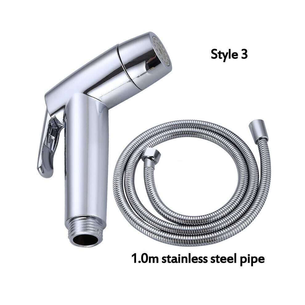 (Style3) Multifunctional Toilet Companion Flushing Spray Press-Free Pressurized Handheld Bidet Wash Nozzle Set 3654659455864