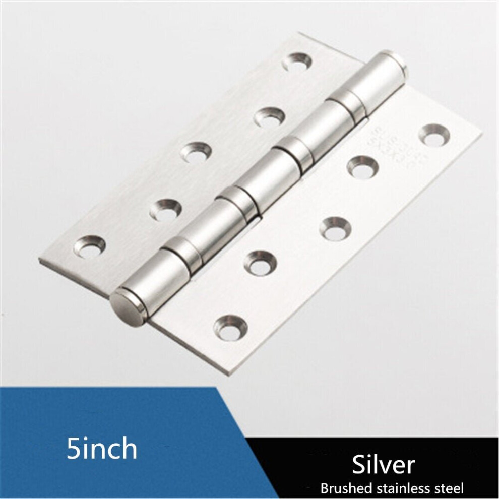 (Silver) Stainless Steel Flat Opening Silent Bearing Hinge For Door Indoor Door Wooden Door Hinge For Common Door Leaf