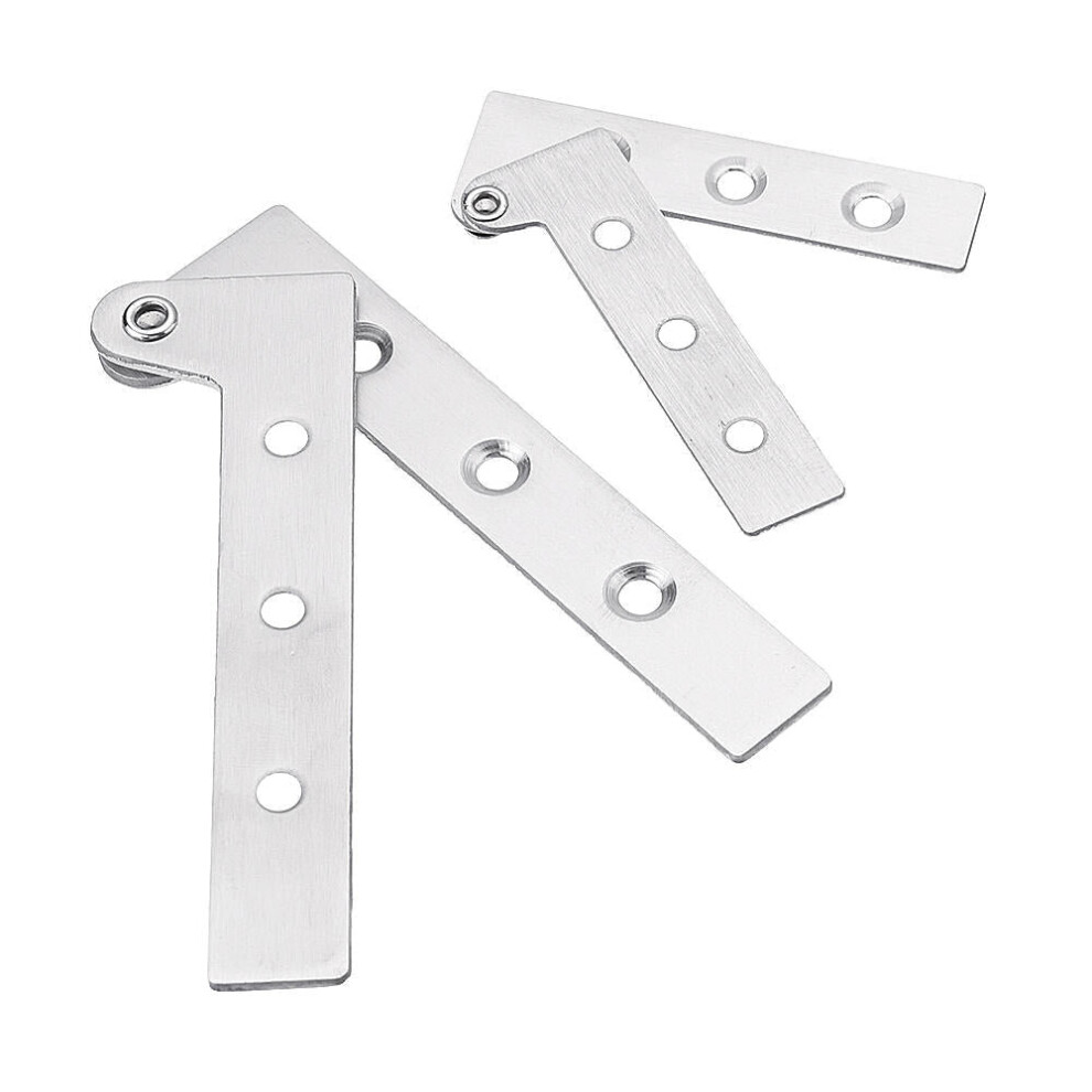 (L) Stainless Steel Concealed Hinge 7-Shape Chicken Mouth Shape Door Hinge 360 Degree Rotating Hardware 3654659449962