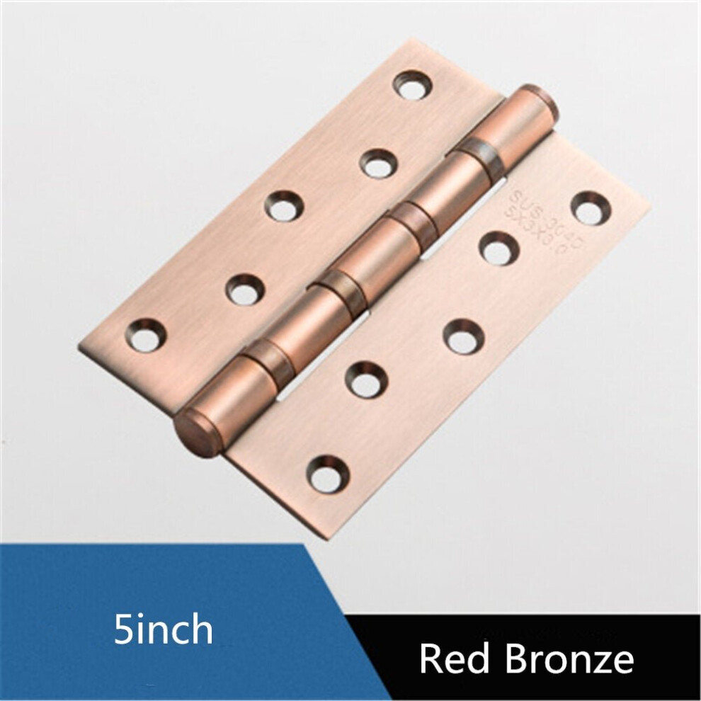 (Red Bronze) Stainless Steel Flat Opening Silent Bearing Hinge For Door Indoor Door Wooden Door Hinge For Common Door Leaf