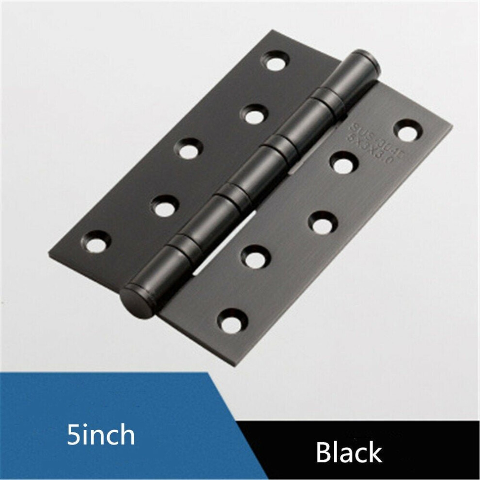 (Black) Stainless Steel Flat Opening Silent Bearing Hinge For Door Indoor Door Wooden Door Hinge For Common Door Leaf