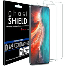 HJ8U TECHGEAR ghostSHIELD Edition 3-Pack TPU Screen Protectors for Huawei P30 Pro - Full-Coverage, Ultra-Clear, Dry-Fit, Curved Screen