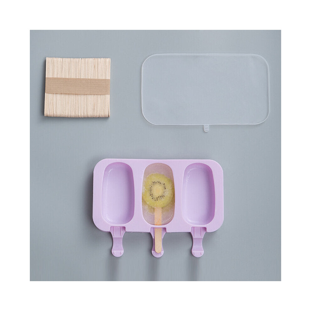 () Ice Cream Ice Cream Mold Silicone Cartoon Homemade Popsicle Popsicle Mold Home Set To Send 50 Wooden Sticks