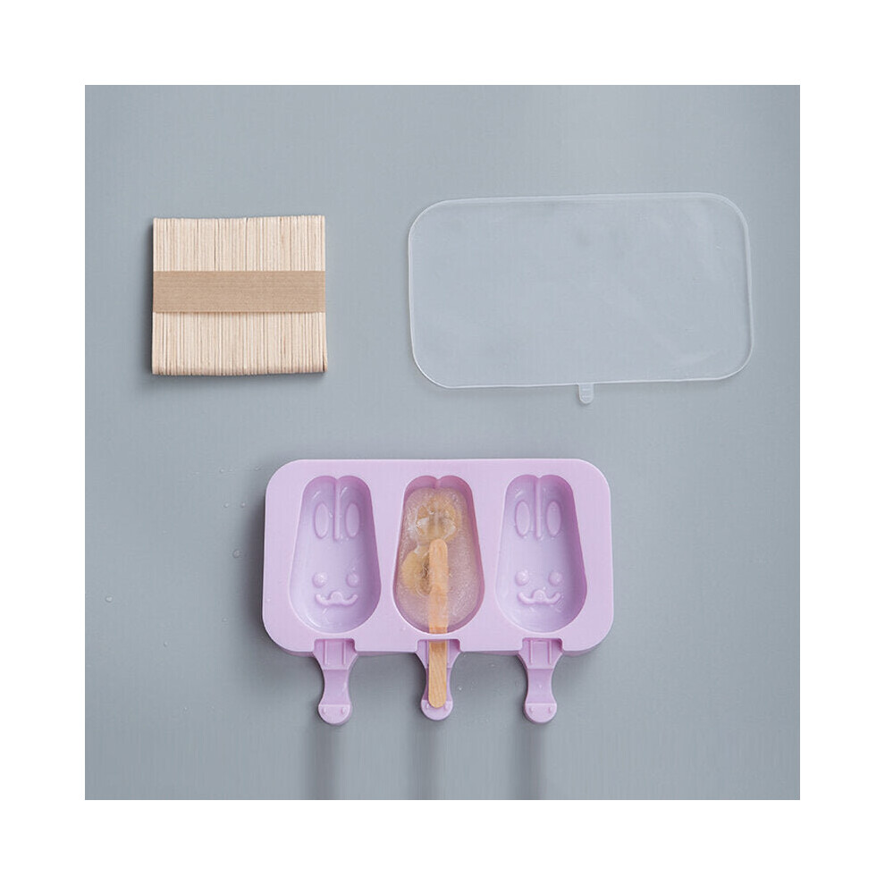 () Ice Cream Ice Cream Mold Silicone Cartoon Homemade Popsicle Popsicle Mold Home Set To Send 50 Wooden Sticks