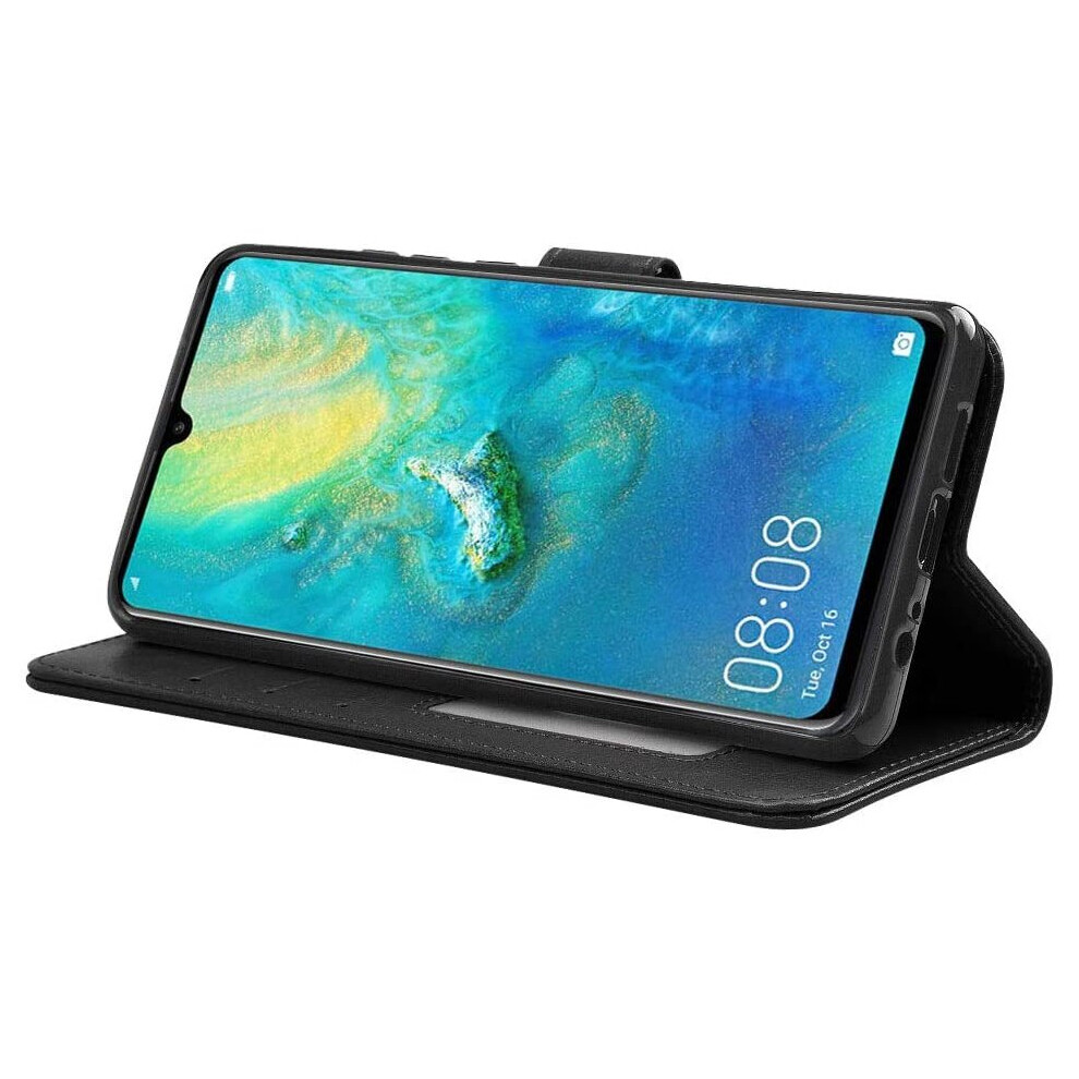 techgear-compatible-with-huawei-p30-pro-leather-wallet-case--flip-protective-case-cover-with-card-slots--kickstand-and-wrist