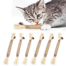 6 Packs Natural Matatabi Silvervine Chew Sticks, Cat Chew Sticks Cat Toys Natural Cat Teeth Nip Cleaning Teeth Chew Catnip Toys for Indoor Cat Te