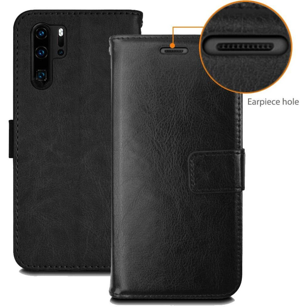 techgear-compatible-with-huawei-p30-pro-leather-wallet-case--flip-protective-case-cover-with-card-slots--kickstand-and-wrist