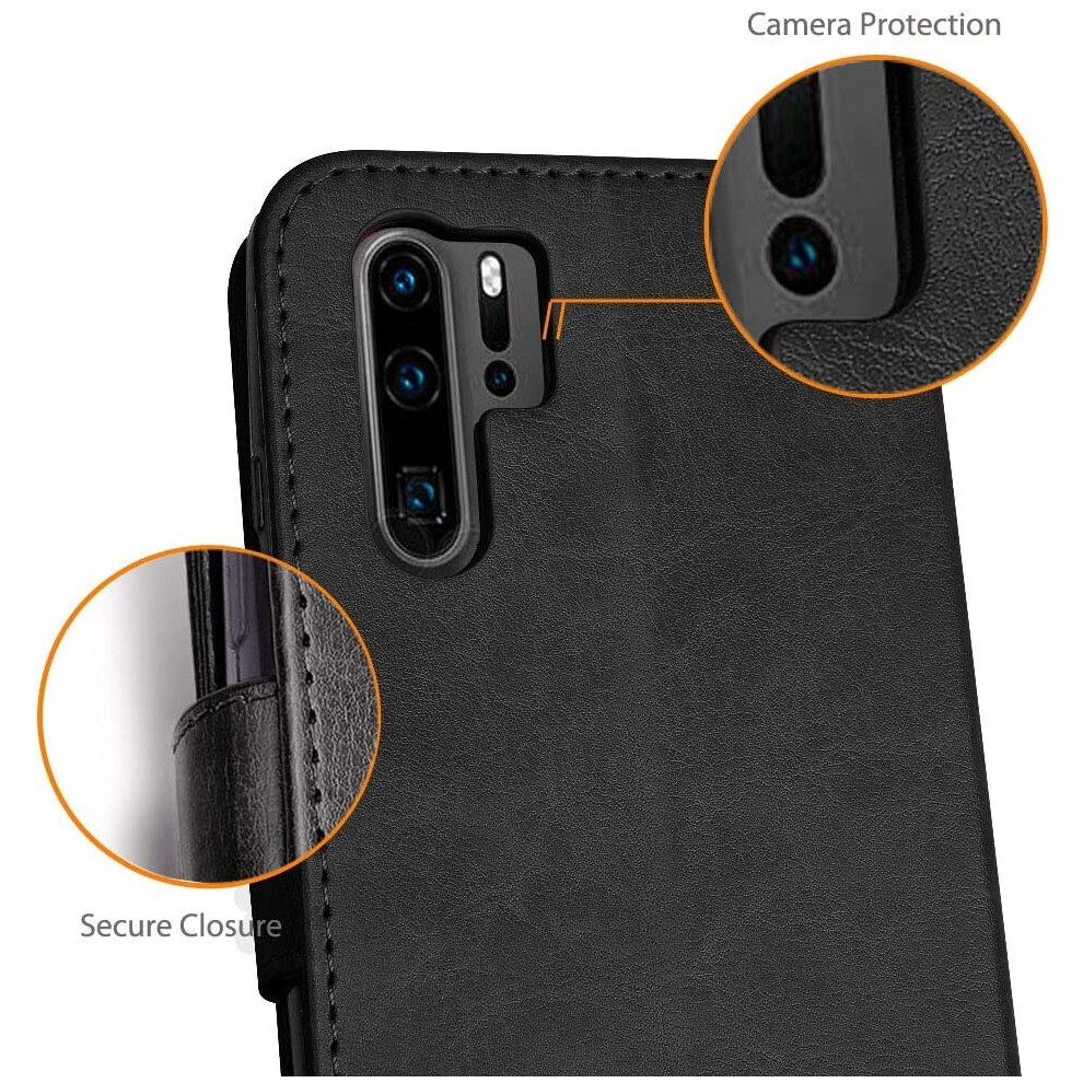 techgear-compatible-with-huawei-p30-pro-leather-wallet-case--flip-protective-case-cover-with-card-slots--kickstand-and-wrist