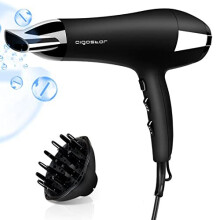 Aigostar 2400W Powerful Ionic Hair Dryer, Professional Negative Ions Hairdryer with Diffuser and Nozzle, 3 Heating, 2 Speeds and Cool Shot Button