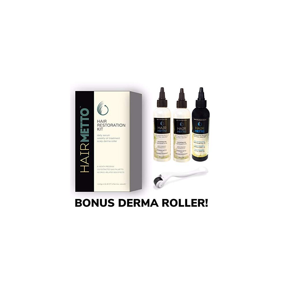 Hairmetto Hair Restoration Kit For Hair Loss And Hair Regrowth | Hair Regrowth Treatment For Men, Women | Serum And Oil For Hair Growth | Hair Gr