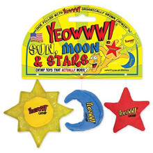 YEOWWW Catnip Cat Toy For Indoor And Outdoor Cats -Premium Quality Strong Catnip Toys For Cats (1x Crinkle Catnip Toy Sun 1 x Moon 1x Star)