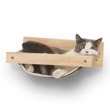 FUKUMARU Cat Hammock Wall Mounted Large Cats Shelf - Modern Beds and Perches - Premium Kitty Furniture for Sleeping, Playing, Climbing, and Loung