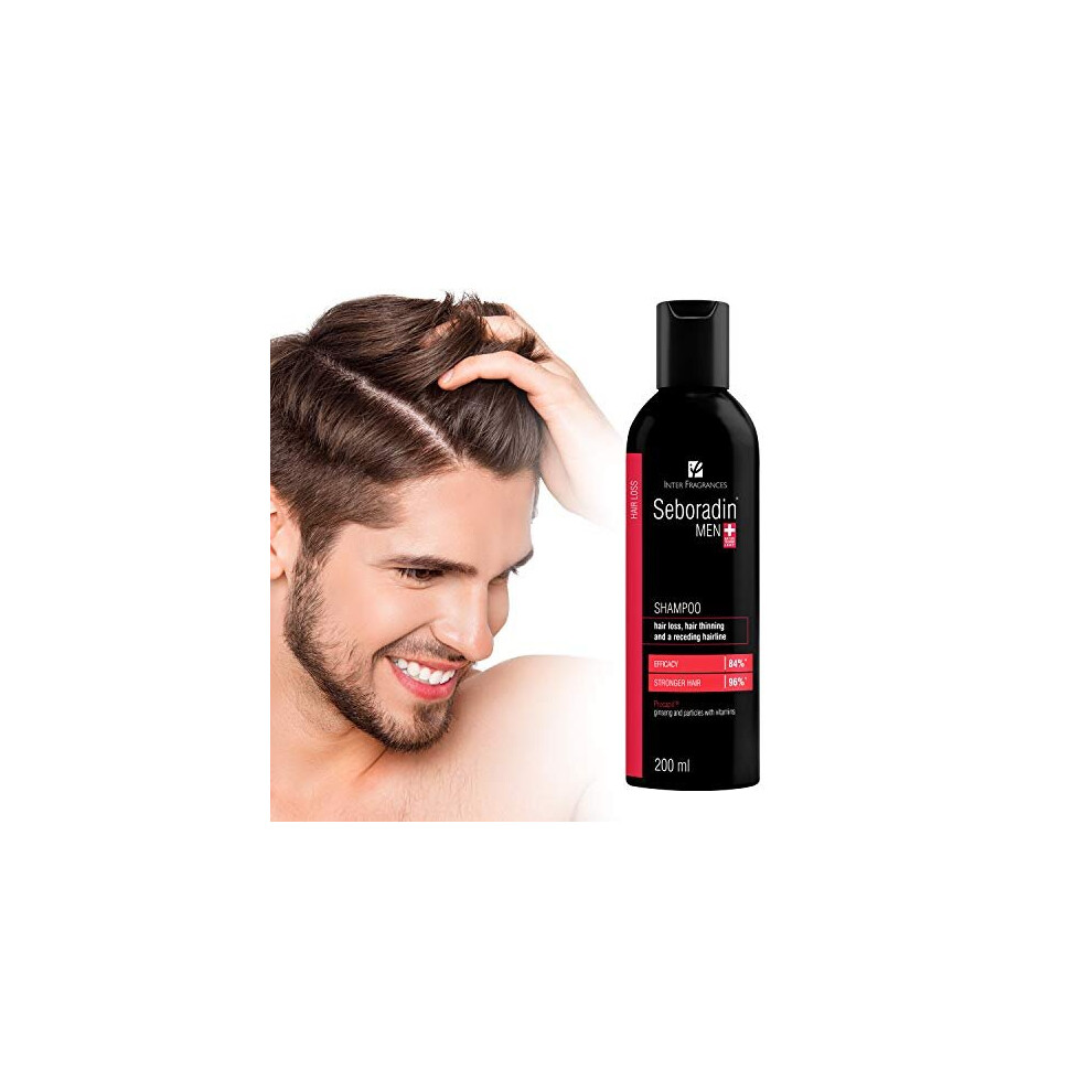 Seboradin Men Hair Shampoo, for Hair Loss, Hair Thinning and Receding Hairline, 200 ml