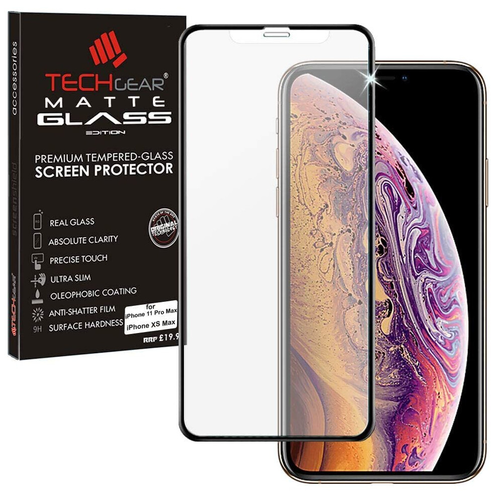 Techgear Anti Glare Screen Protector For Iphone 11 Pro Max, Iphone Xs Max - Matte 3D Glass Edition Genuine Tempered Glass Full...