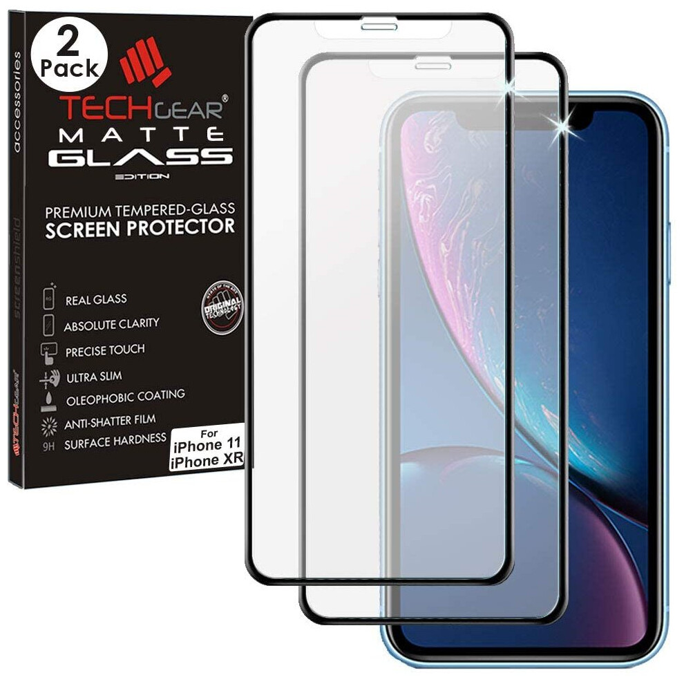 TECHGEAR [2 Pack Anti Glare Screen Protector for iPhone 11, iPhone XR - MATTE 3D GLASS Edition Genuine Tempered Glass Full...