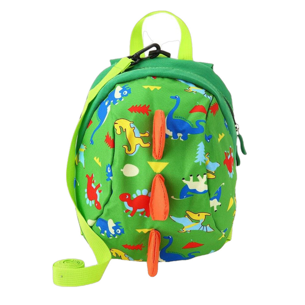 (Green) Kids School Bags Nylon Cute Dinosaur Travel Backpack