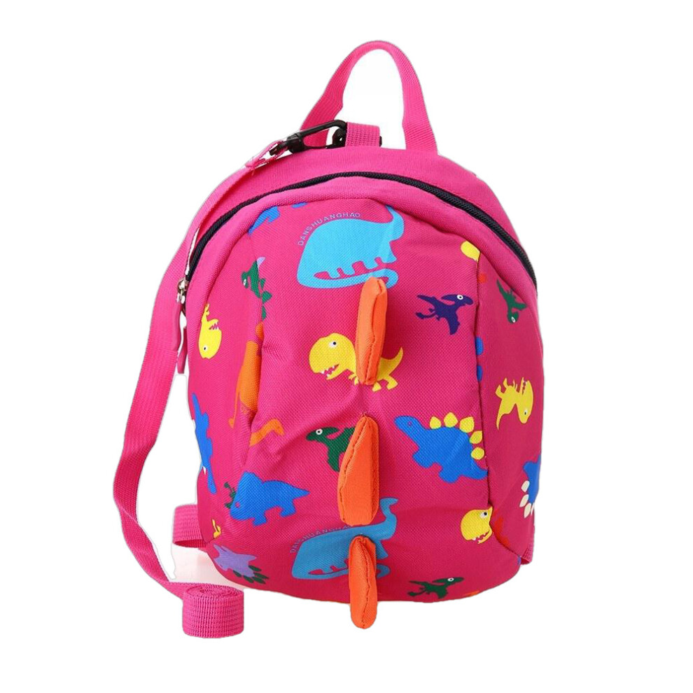 (Rose) Kids School Bags Nylon Cute Dinosaur Travel Backpack