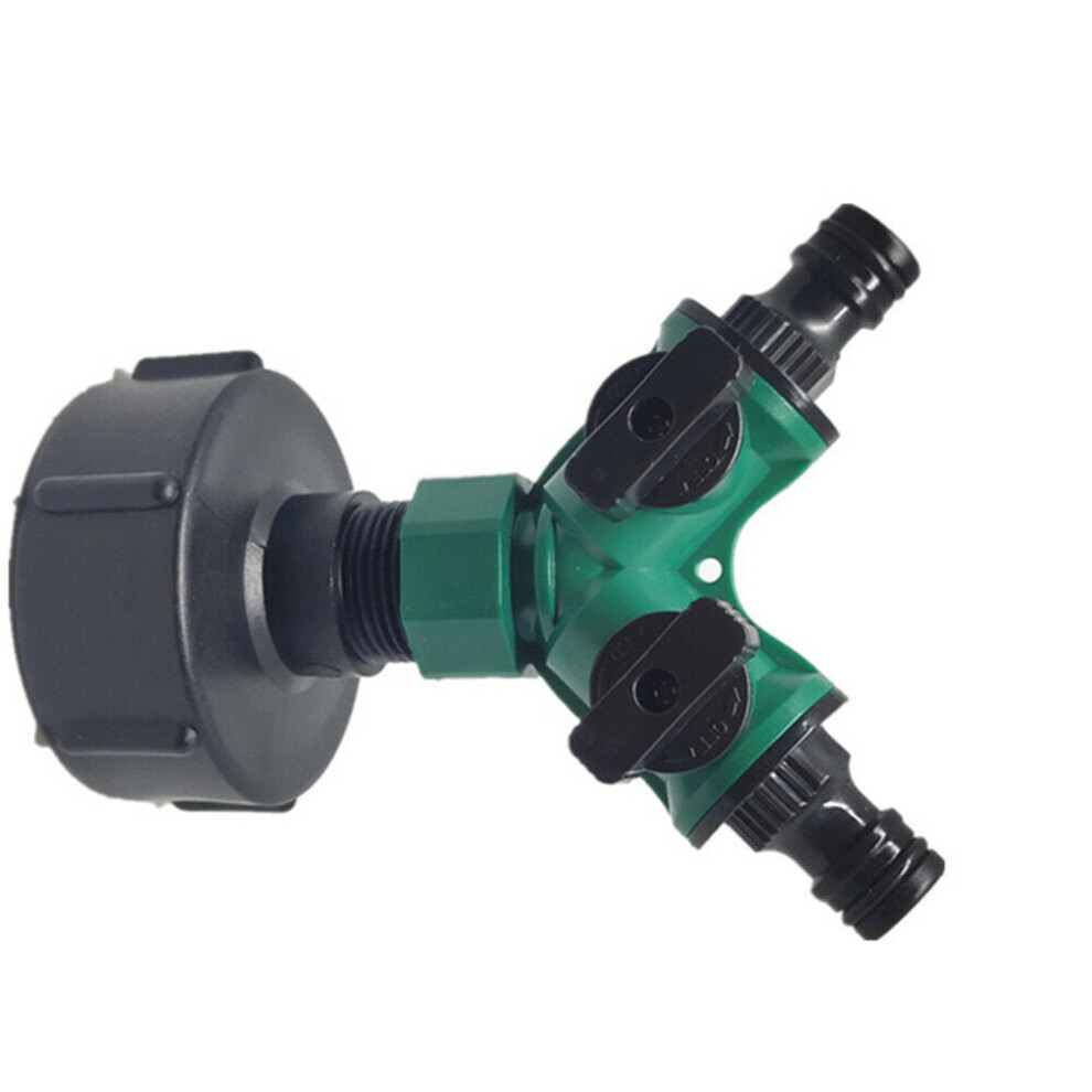 (Double head nozzle) 3/4'' Tank Barrel Joints Tap Adapter 2 Way Y Shape Garden Hose Nozzle Connector Plastic Water Pipe Replacement Valve Fitting Part