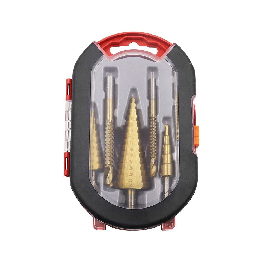 () 6Pcs Step Drill Bits Woodworking Broaching Saw Drill Set Hss 4241 Titanium-Plated Step Drill For Metal Wood 6112211922430