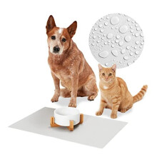 PiuPet Pet Food Mat - easy to clean - Cat Food Mat - Dog Feeding Mat - size 60 x 40 cm - Pet Feeding Mat