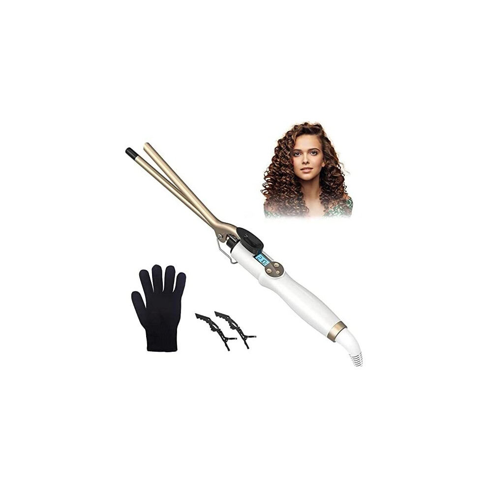 Aimervo Curling Wand 9Mm, Afro Tight Curls 3/8 Inch Thin Curling Iron, Lcd Display 11 Heat Settings 110-210C For All Hair Types, Tourmaline Cera