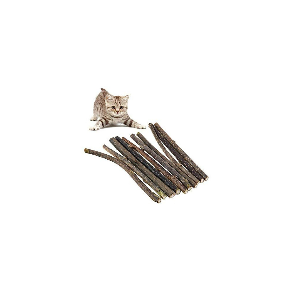 GADGETKING 20 Pack Natural Matatabi Silvervine Dental Cat Nip Sticks Chew Toy Teeth Cleaning Vine Molar Tools Kitten Chews Natural Catnip Mouse T