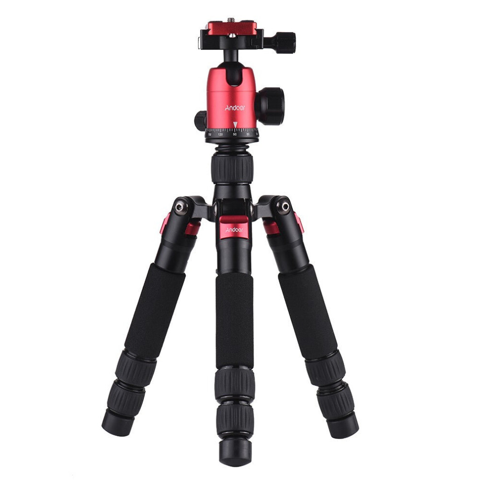 Mini Portable Desktop Tripod Stand Aluminum Alloy with Ball Head Quick Release Plate Carry Bag