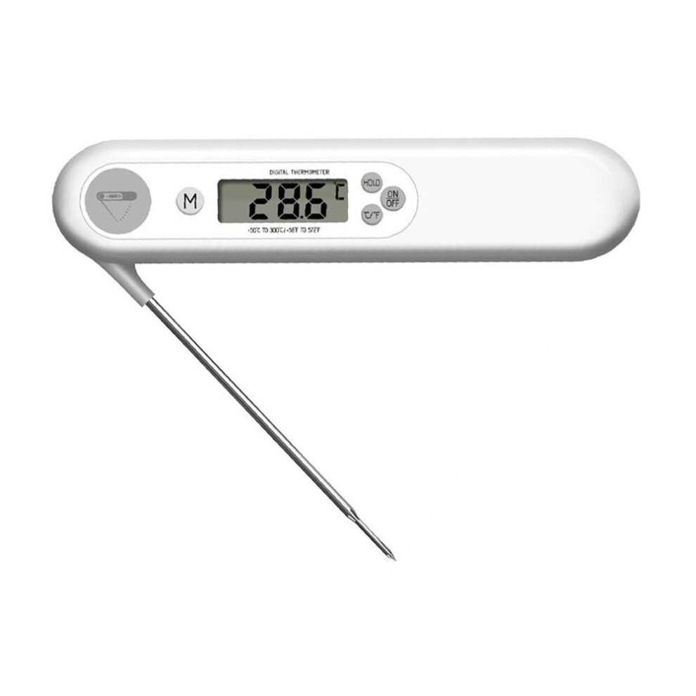 (White) Digital Food Thermometer Instant Read Meat Probe Kitchen Cooking Temperature Tester for Milk Grill BBQ