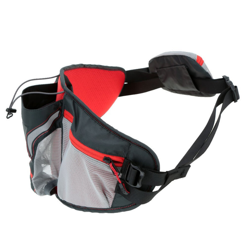 (Red) Outdoor Multifunctional Travel Bicycle Waist Pack with Water Bottle Holder