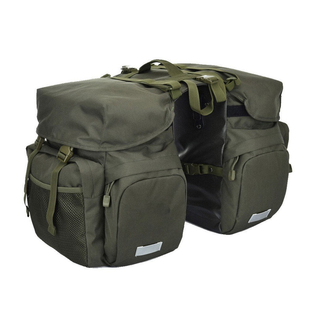 (Army Green) Bicycle Rear Seats Bag Large Capacity Carriers Rack Trunk Bags Luggage Waterproof Cycling